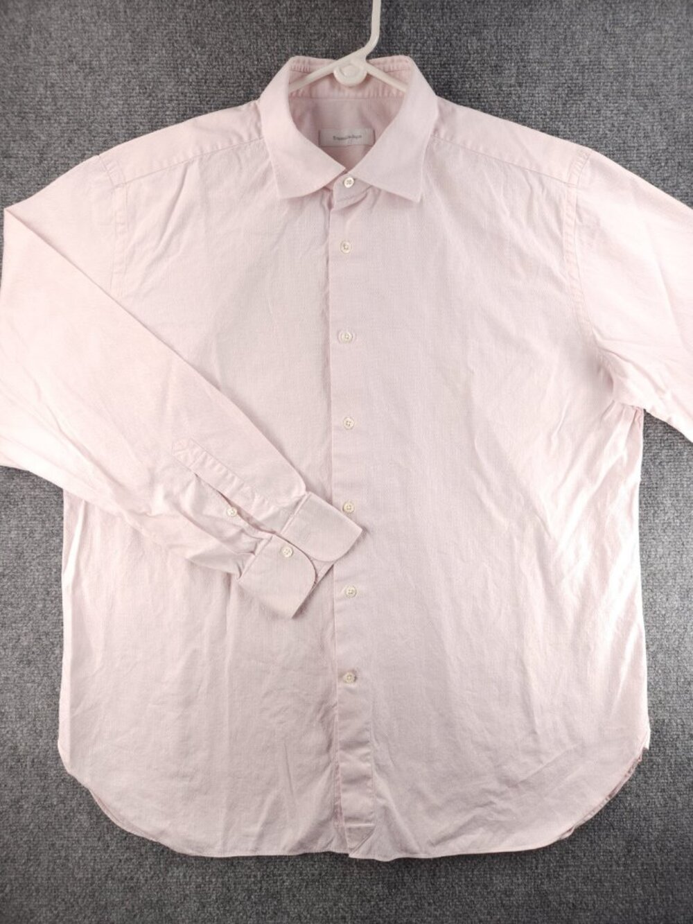 Ermenegildo Zegna Turkey Geometric 17.75 Cotton Pink Luxury Shirt Button Up Men - Picture 3 of 16